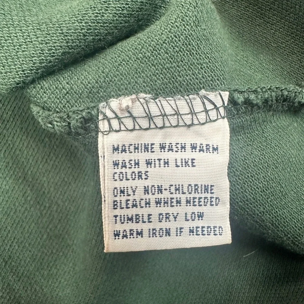 Ralph Lauren Long Sleeve Polo Shirt Mens M Green Orange Pony Cotton Preppy